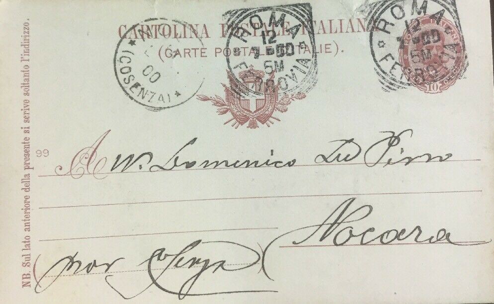 CARTOLINA POSTALE CENT.10 1900 CC04