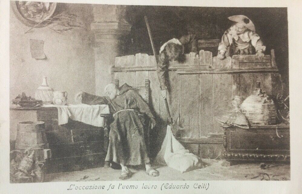 CARTOLINA L’OCCASIONE FA L’UOMO LADRO E. CELLI CC04