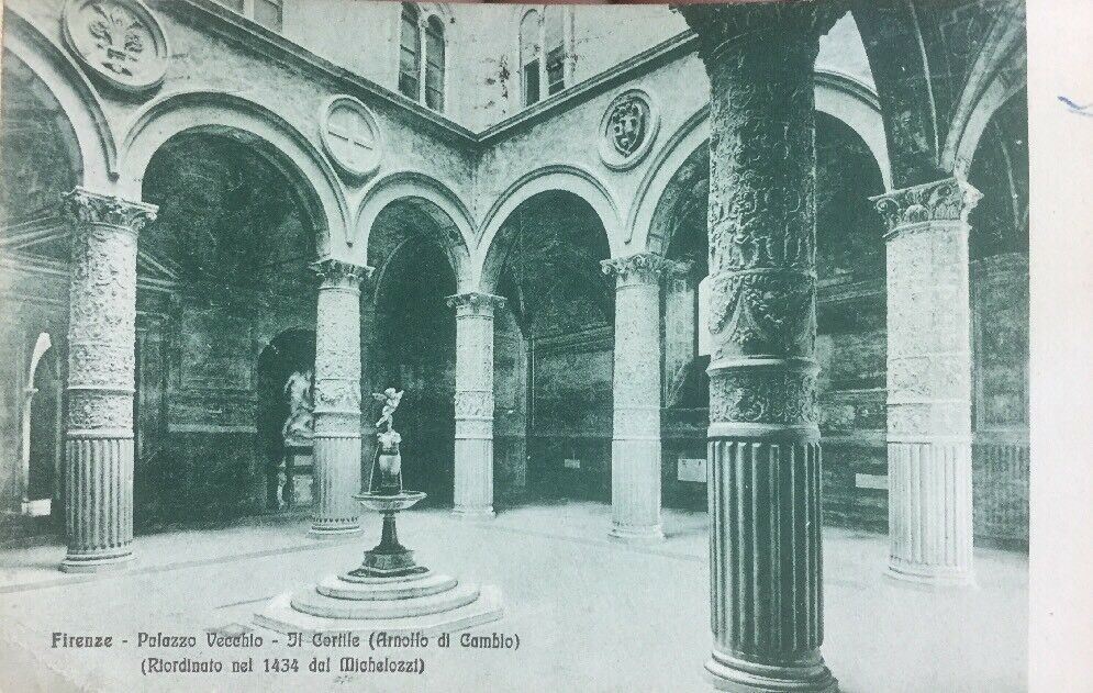 CARTOLINA FIRENZE CORTILE DI PALAZZO VECCHIO 1925 CC04