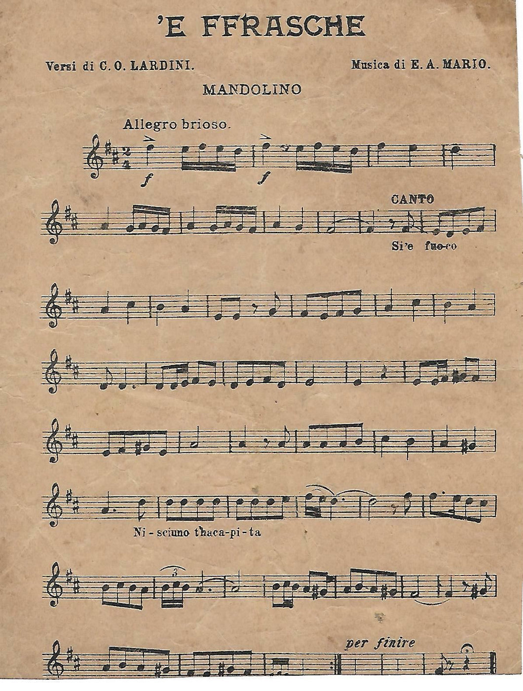 PIEDIGROTTA 1922 E FFRASCHE E.A. MARIO   RD01