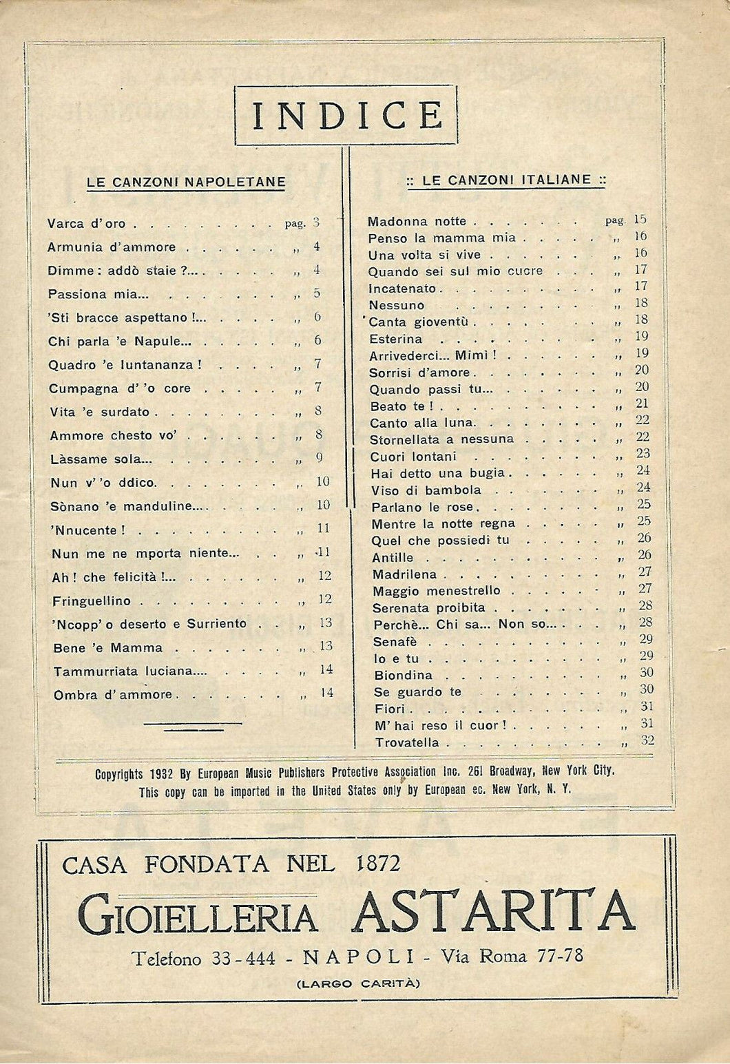 PIEDIGROTTA 1932 LA CANZONETTA  RD01