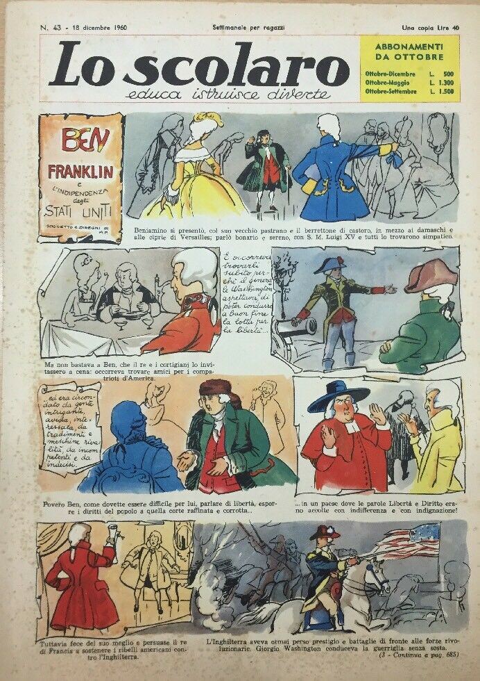 LO SCOLARO N.43. 18 Dicembre 1960