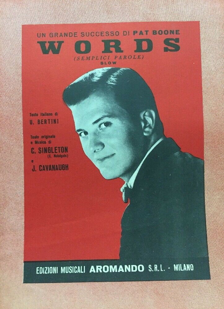 SPARTITO WORDS PAT BOONE  RS02