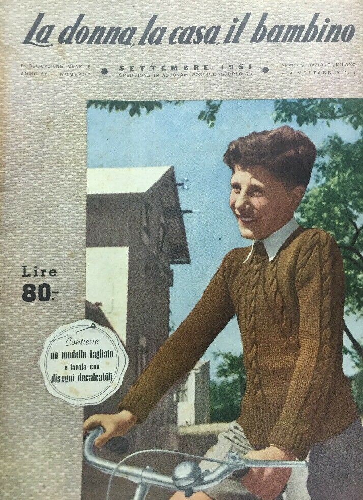 LA DONNA LA CASA IL BAMBINO SETTEMBRE 1951 Con Inserti