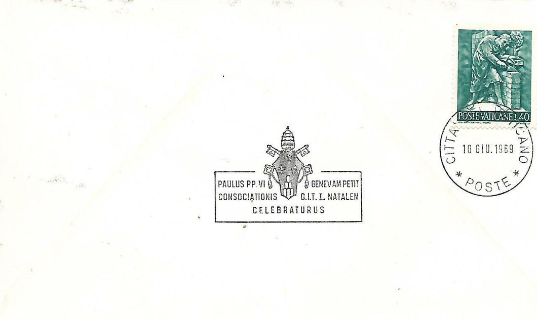 FDC ROMA VATICANO - SVIZZERA  S.S. PAOLO VI A GINEVRA 1969 BC08