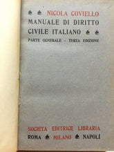 Carica l&#39;immagine nel visualizzatore di Gallery, N. COVIELLO MANUALE DI DIRITTO CIVILE PARTE GENERALE 1924
