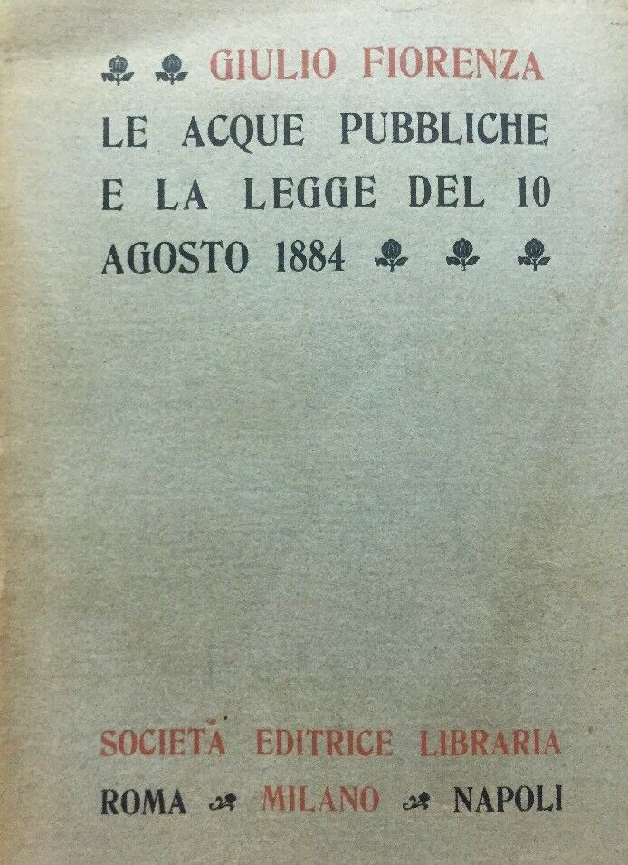LE ACQUE PUBBLICHE E LA LEGGE DEL 10 AGOSTO 1884 G. Fiorenza T68