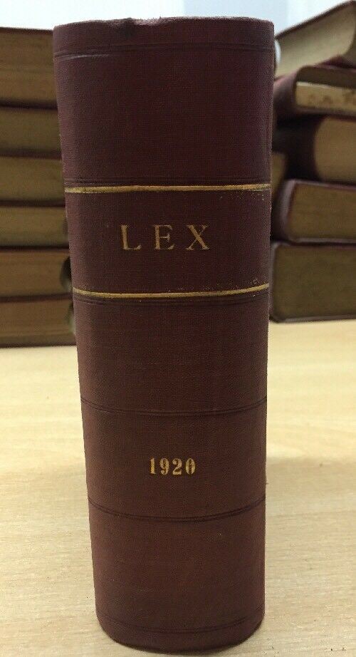 LEX LEGISLAZIONE ITALIANA RACCOLTA CRONOLOGICA ANNO 1920