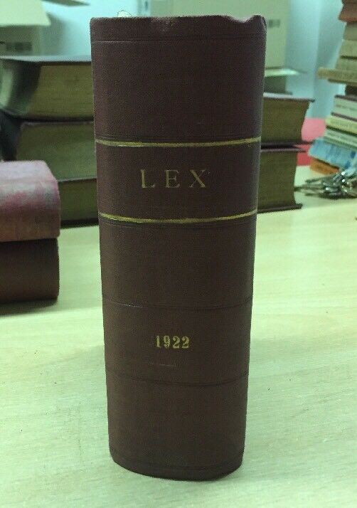 LEX LEGISLAZIONE ITALIANA RACCOLTA CRONOLOGICA ANNO 1922
