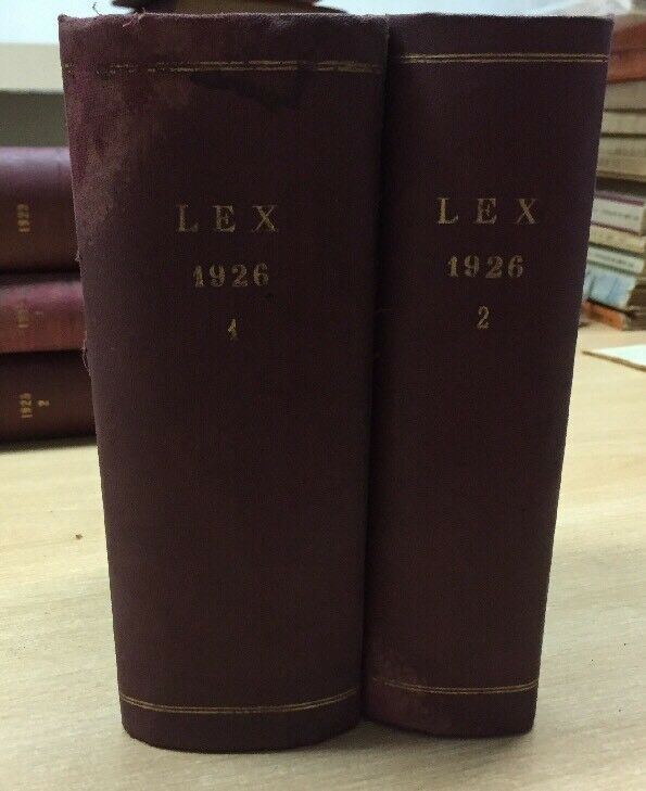 LEX LEGISLAZIONE ITALIANA RACCOLTA CRONOLOGICA ANNO 1926