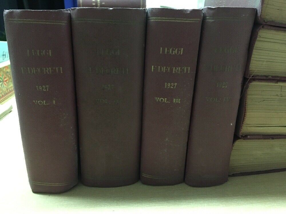 RACCOLTA UFFICIALE DELLE LEGGI E DEI DECRETI DEL REGNO D’ITALIA ANNO 1927