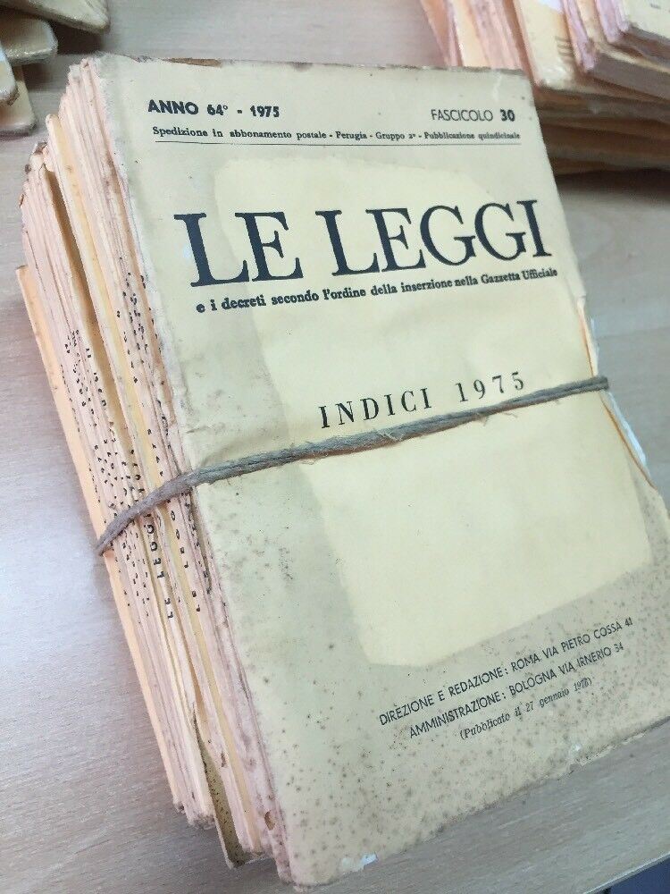 LE LEGGI IL FORO ITALIANO ANNATA 1975