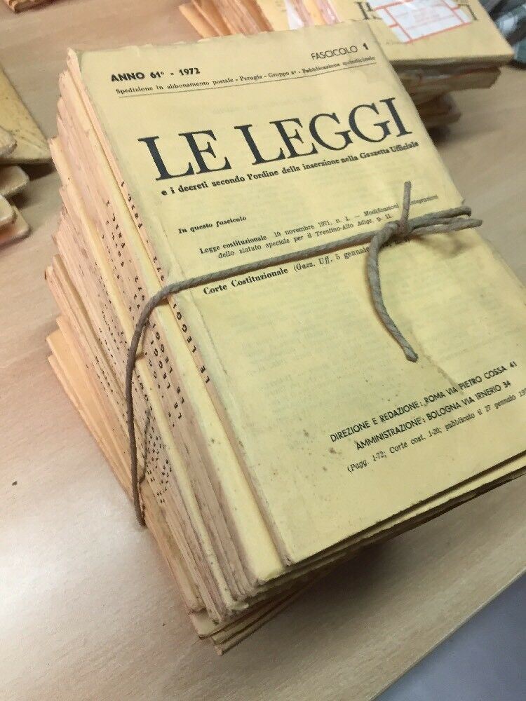 LE LEGGI IL FORO ITALIANO ANNATA 1972