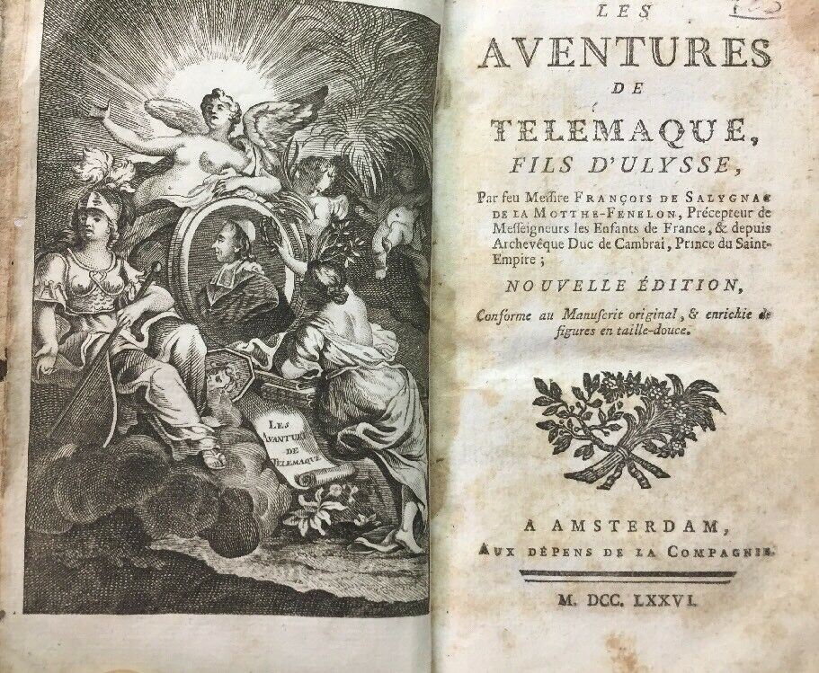 LES AVENTURES DE TELEMAQUE FILS D’ULYSSE FELENON 1776 Ricco Di Incisioni