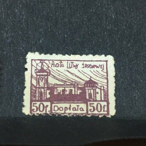 1920 LITUANIA CENTRALE 50f DENTELLATO MH** RF05