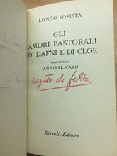 Carica l&#39;immagine nel visualizzatore di Gallery, GLI AMORI PASTORALI DI  DAFNI E DI CLOE LONGO SOFISTA  BUR C134
