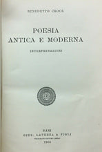 Carica l&#39;immagine nel visualizzatore di Gallery, POESIA ANTICA E MODERNA INTERPRETAZIONI B. CROCE C230

