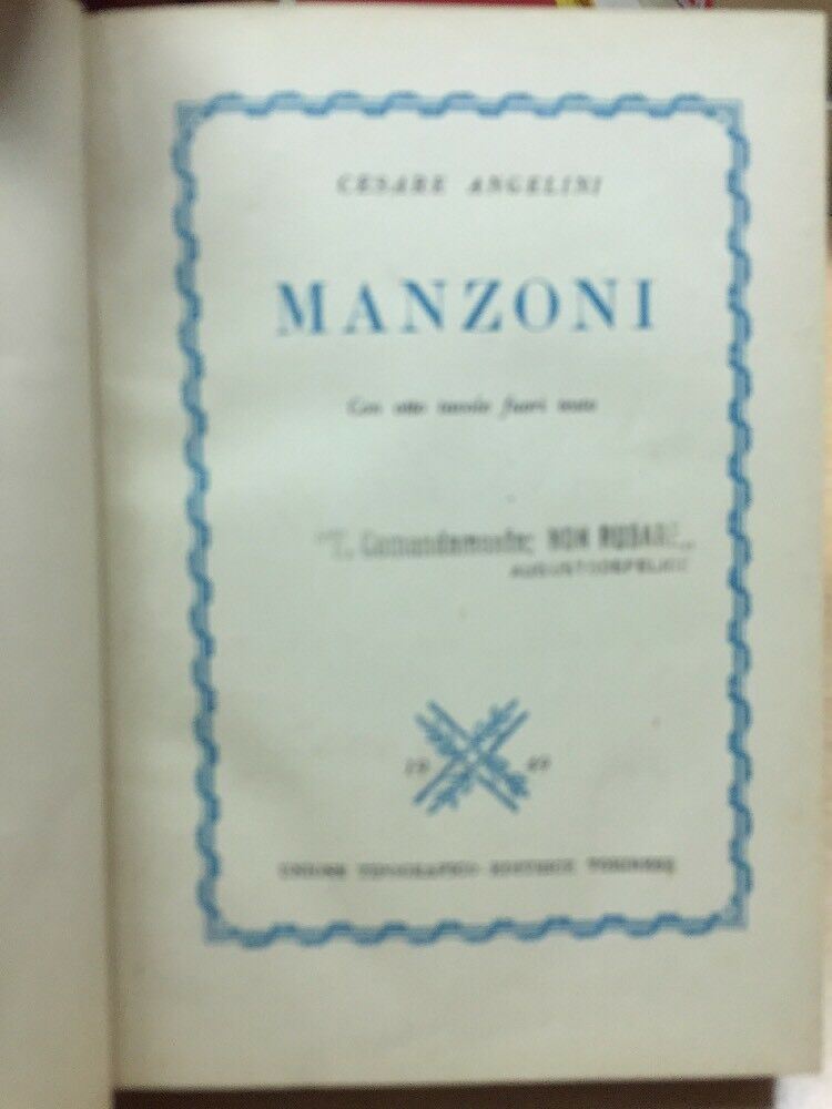 MANZONI C. ANGELINI UTET 1949 C308