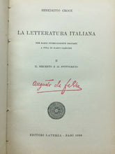 Carica l&#39;immagine nel visualizzatore di Gallery, LA LETTERATURA ITALIANA VOL. II IL SEICENTO E IL SETTECENTO B. CROCE C364
