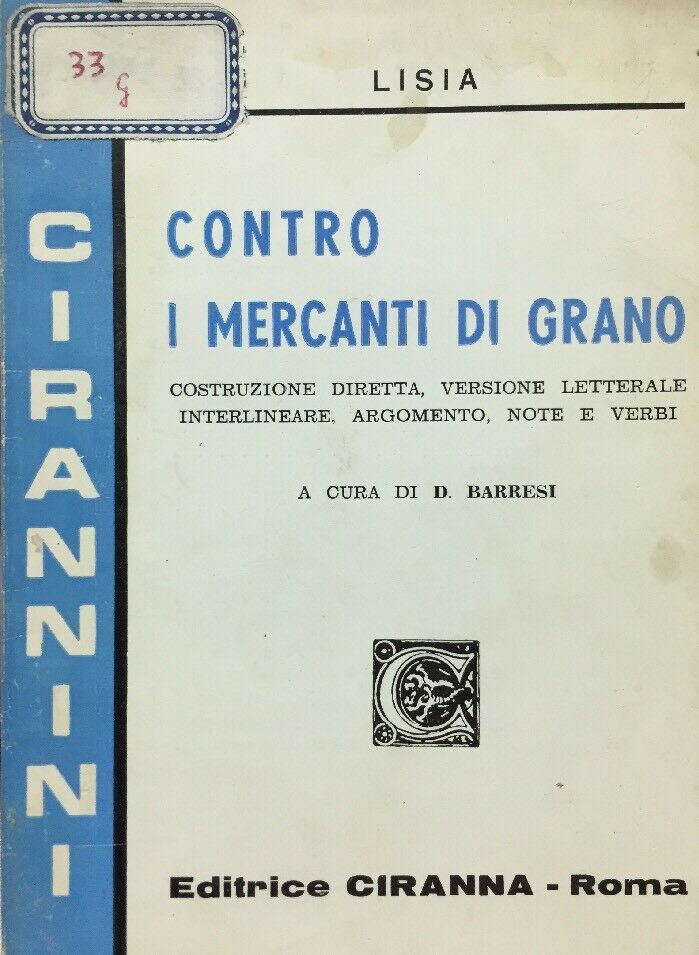 CONTRO I MERCANTI DI GRANO LISIA C410