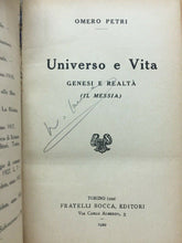 Carica l&#39;immagine nel visualizzatore di Gallery, UNIVERSO E VITA GENESI E REALTÀ (IL MESSIA) O. PETRI 1929 D339

