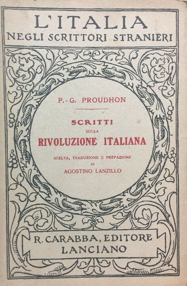 SCITTI SULLA RIVOLUZIONE ITALIANA P. G. PROUDHON 1933 E63