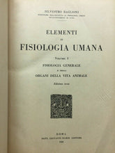 Carica l&#39;immagine nel visualizzatore di Gallery, ELEMENTI DI FISIOLOGIA UMANA S. BAGLIONI 1948 E116
