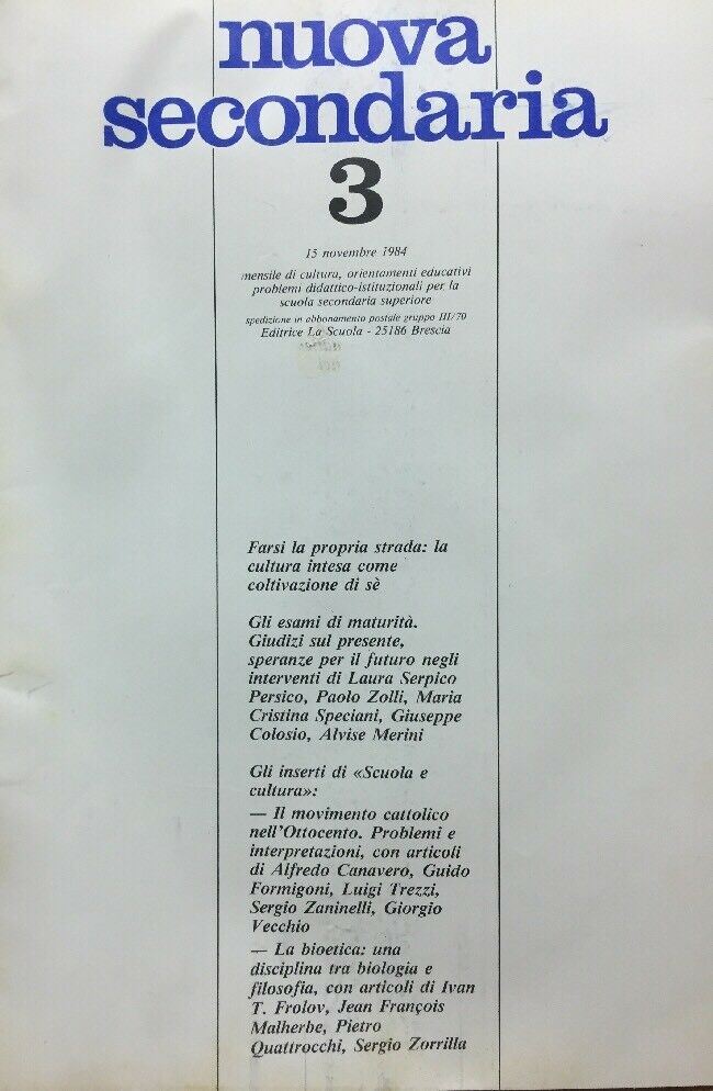 NUOVA SECONDARIA N.3 15 NOVEMBRE 1984 E155