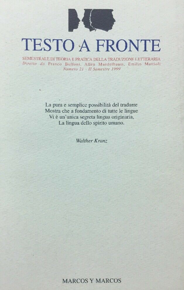 TESTO A FRONTE SEMESTRALE DI TEORIA E PRATICA DELLA TRADUZIONE LETTERARIA E432