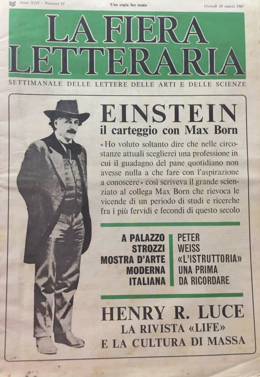 LA FIERA LETTERARIA N.11 1967 H125