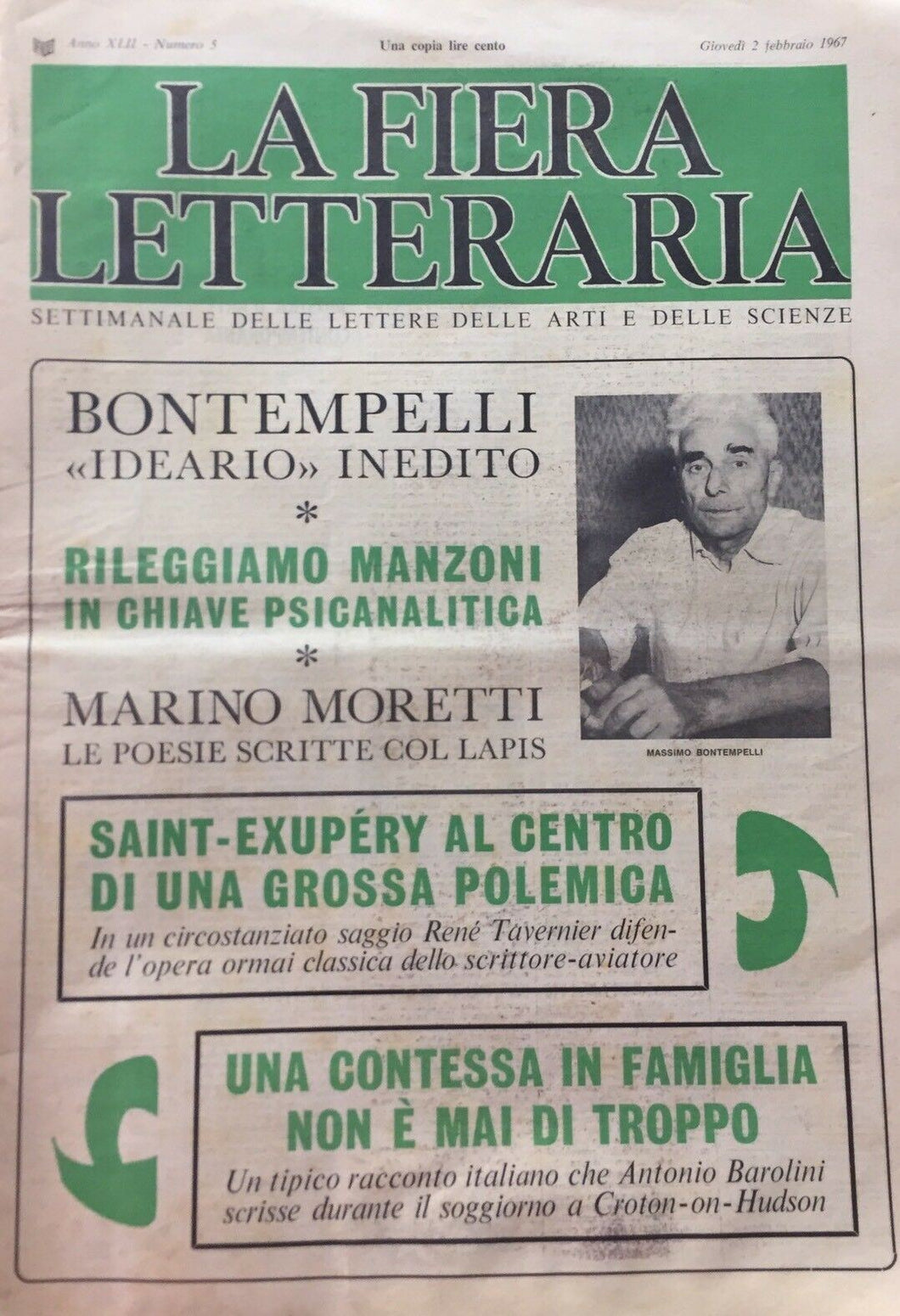 LA FIERA LETTERARIA N.5. 1967 H133