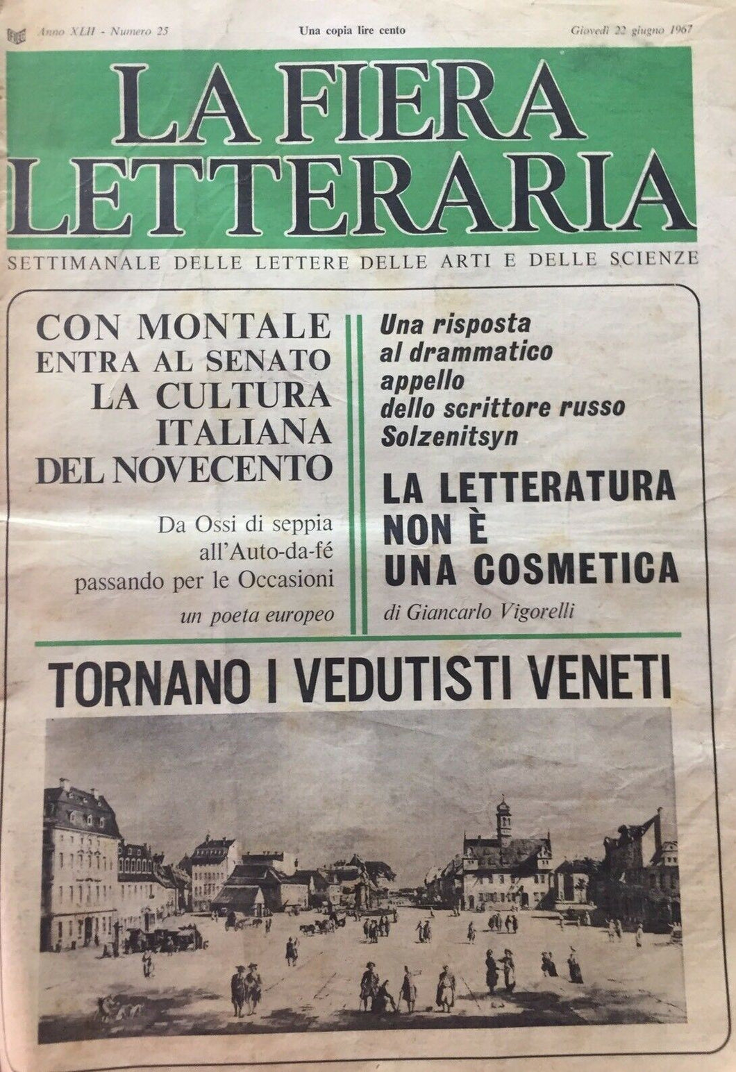 LA FIERA LETTERARIA N.23. 1967 H135