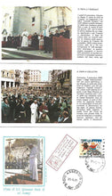 Carica l'immagine nel visualizzatore di Gallery, 1980 VATICANO VISITA DEL PAPA A L'AQUILA VELLETRI ASSERGI FRASCATI FDC ROMA BC18
