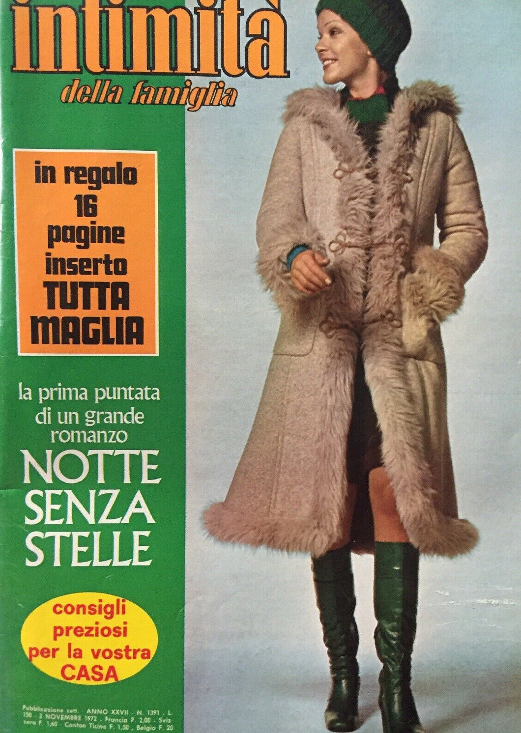 INTIMITÀ DELLA FAMIGLIA N.1391 3 NOVEMBRE 1972 CON INSERTO I145