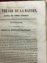 Carica l&#39;immagine nel visualizzatore di Gallery, LE TRESOR DE LA MAISON JOURNAL DES FEMMES ECONOMES RACCOLTA 1853 I312

