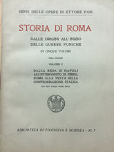 Carica l&#39;immagine nel visualizzatore di Gallery, STORIA DI ROMA VOL. V DALLA RESA DI NAPOLI ALLA CONF. ITALICA E. PAIS 1928  I390
