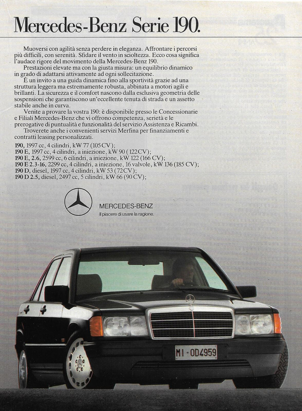 PUBBLICITA' ADVERTISING MERCEDES 190 PU02