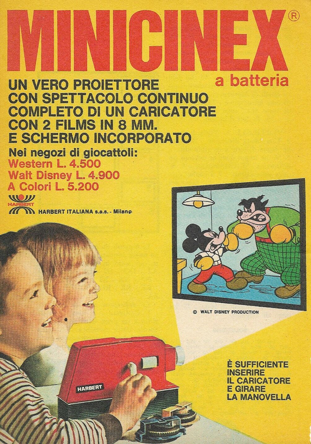 PUBBLICITA' ADVERTISING MINICINEX HARBERT 1970 PU02