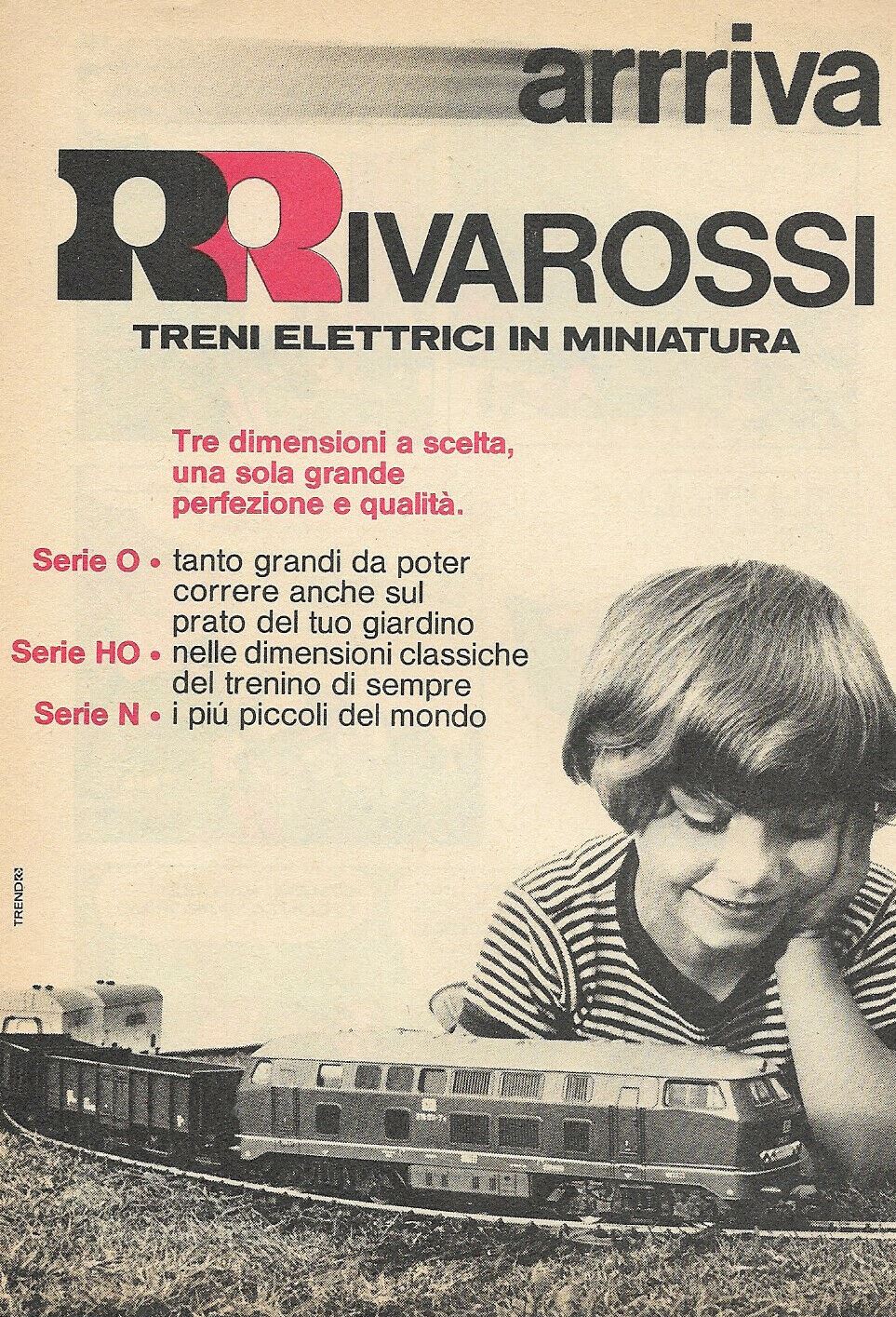 PUBBLICITA' ADVERTISING TRENINI RIVAROSSI 1970 PU02