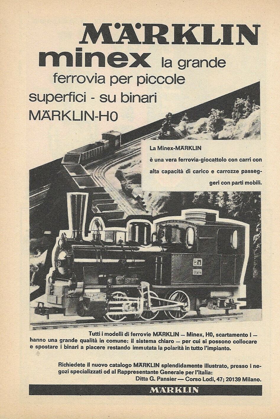 PUBBLICITA' ADVERTISING TRENINI MARKLIN 1970 PU02