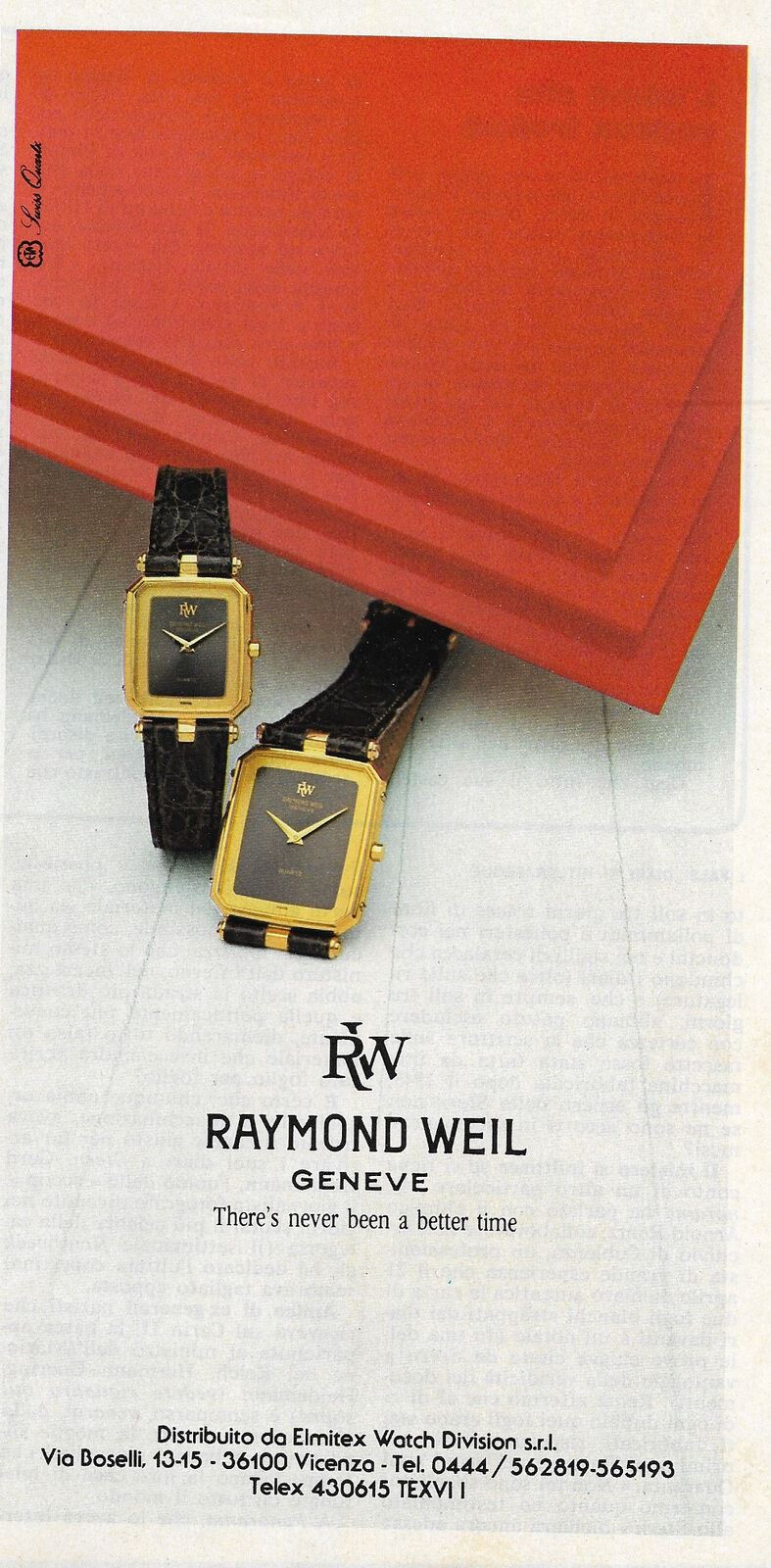 PUBBLICITA' ADVERTISING OROLOGI RAYMOND WEIL PU02