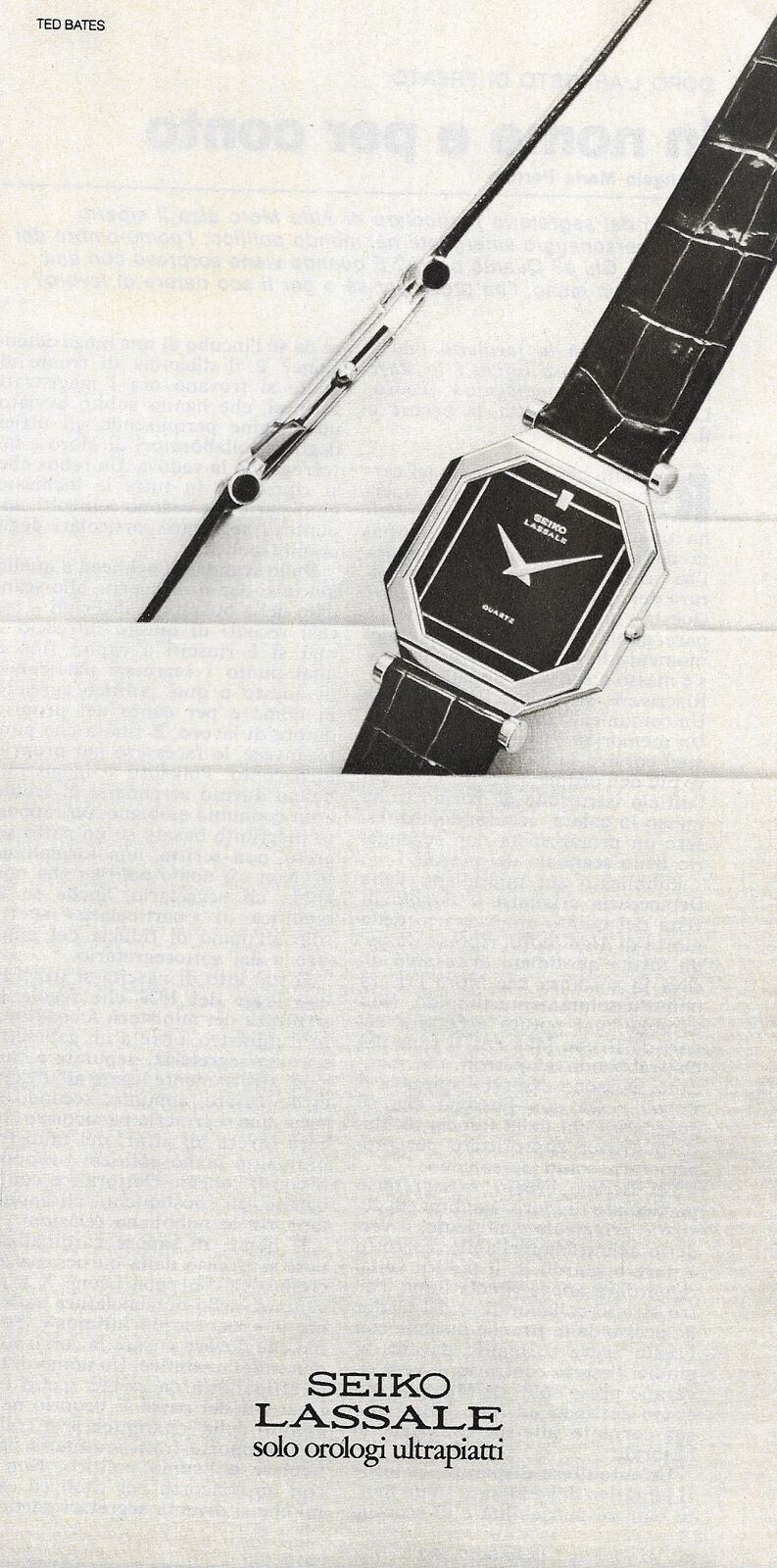 PUBBLICITA' ADVERTISING OROLOGI SEIKO LASSALE PU02