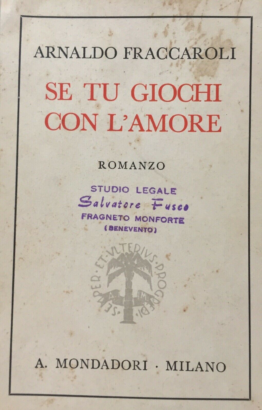 SE TU GIOCHI CON L’AMORE A. FRACCAROLI 1939 J419