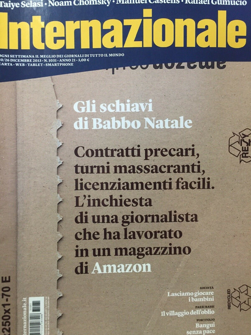 INTERNAZIONALE RIVISTA N.1031 AMAZON GLI SCHIAVI DI BABBO NATALE J547
