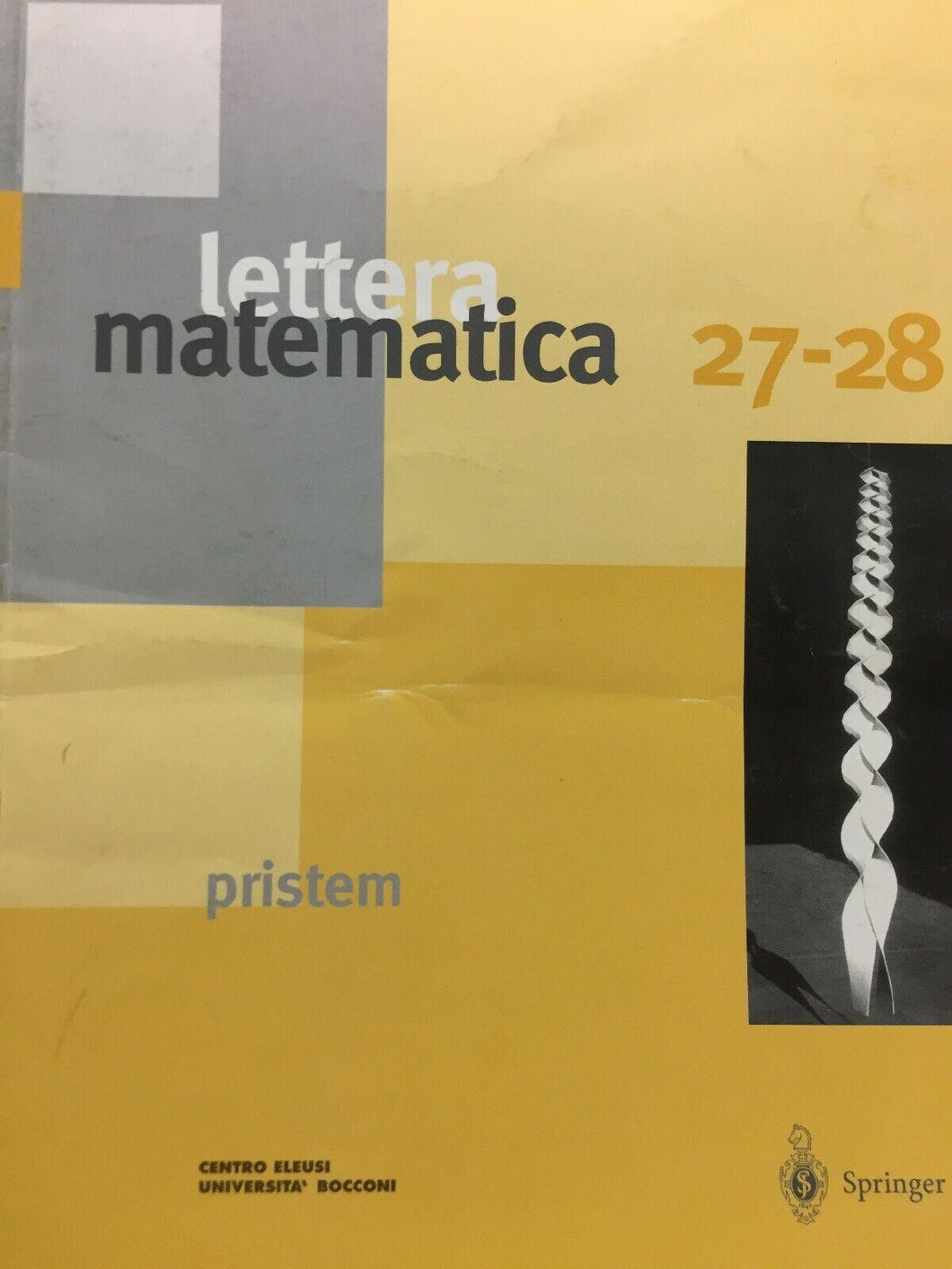 LETTERA MATEMATICA PRISTEM N.27/28 J588