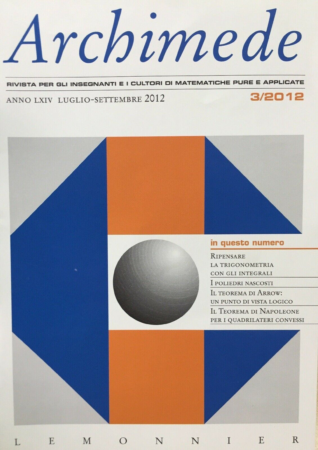 ARCHIMEDE RIVISTA DI MATEMATICHE PURE E APPLICATE LUGLIO SETTEMBRE 2012  J633