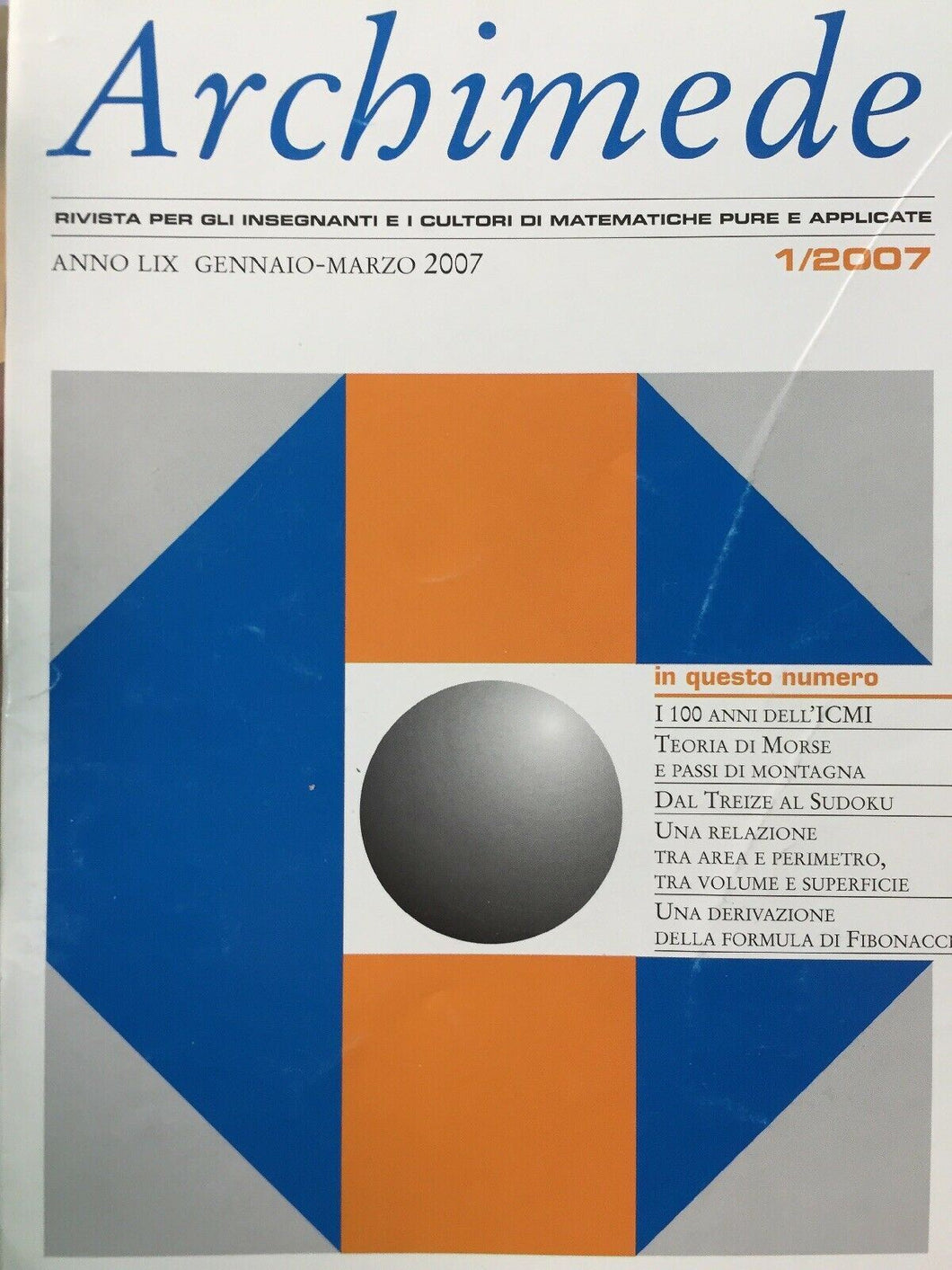 ARCHIMEDE RIVISTA DI MATEMATICHE PURE E APPLICATE GENNAIO MARZO 2007  J675