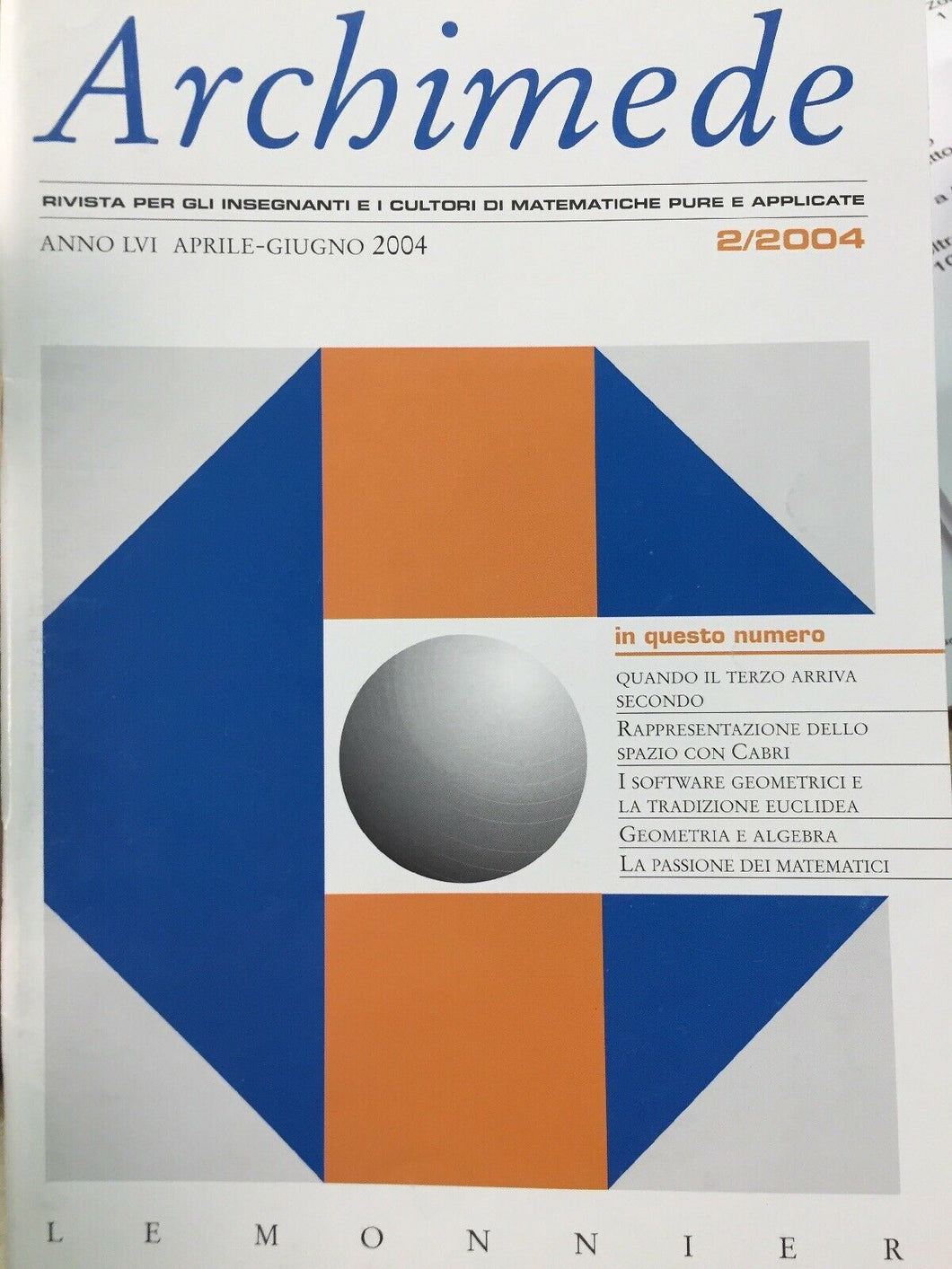 ARCHIMEDE RIVISTA DI MATEMATICHE PURE E APPLICATE APRILE GIUGNO 2004 J686