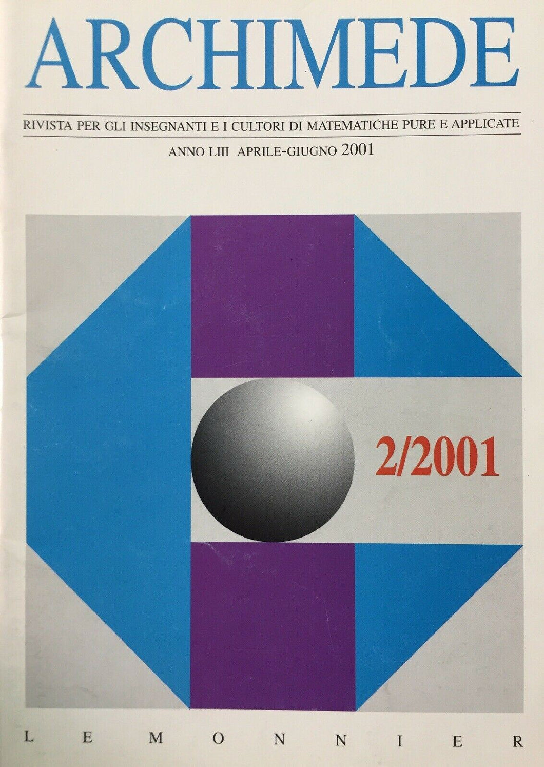 ARCHIMEDE RIVISTA DI MATEMATICHE PURE E APPLICATE APRILE GIUGNO 2001 J697