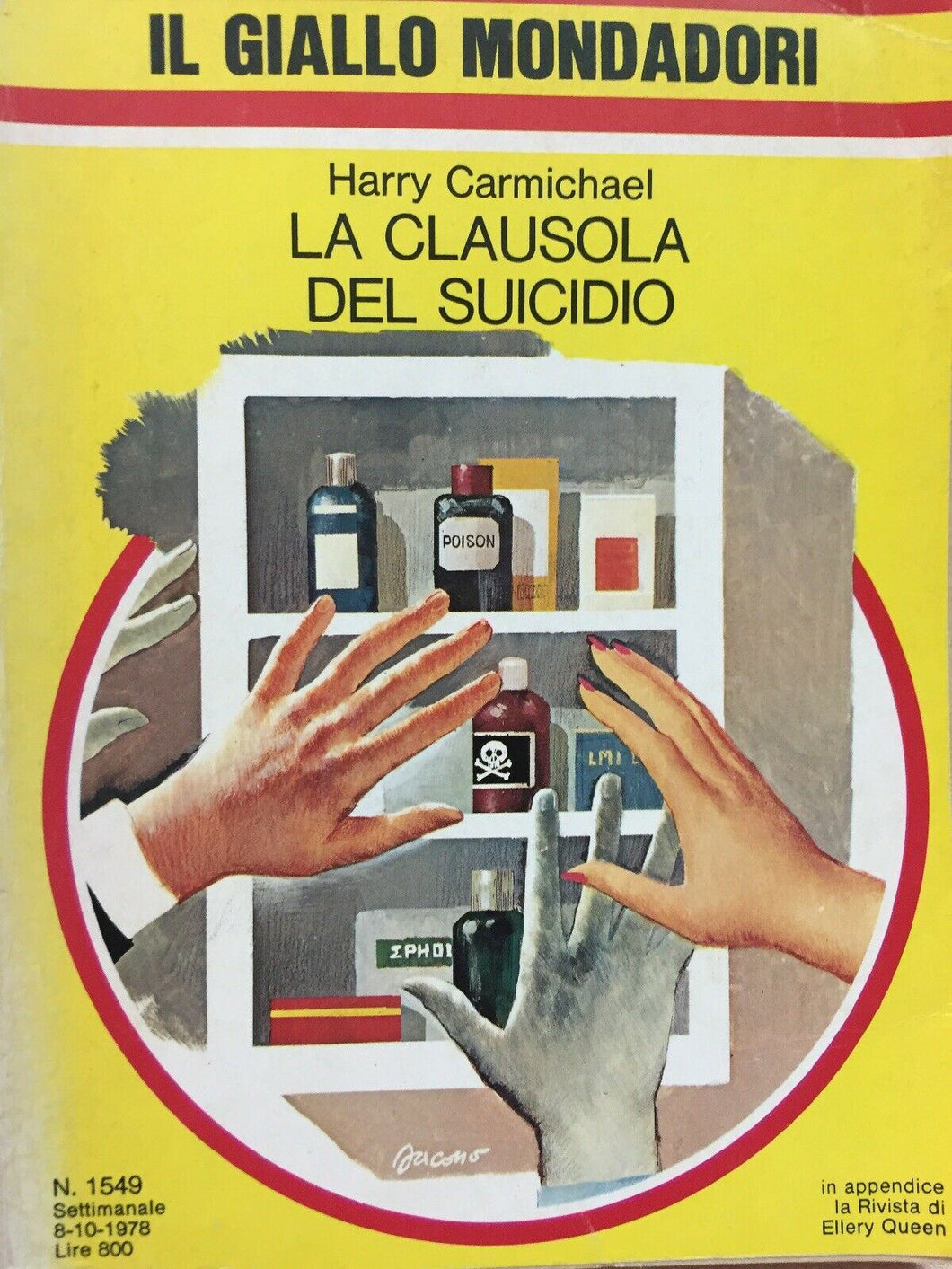 LA CLAUSOLA DEL SUICIDIO H. CARMICHAEL IL GIALLO MONDADORI N.1549 J880